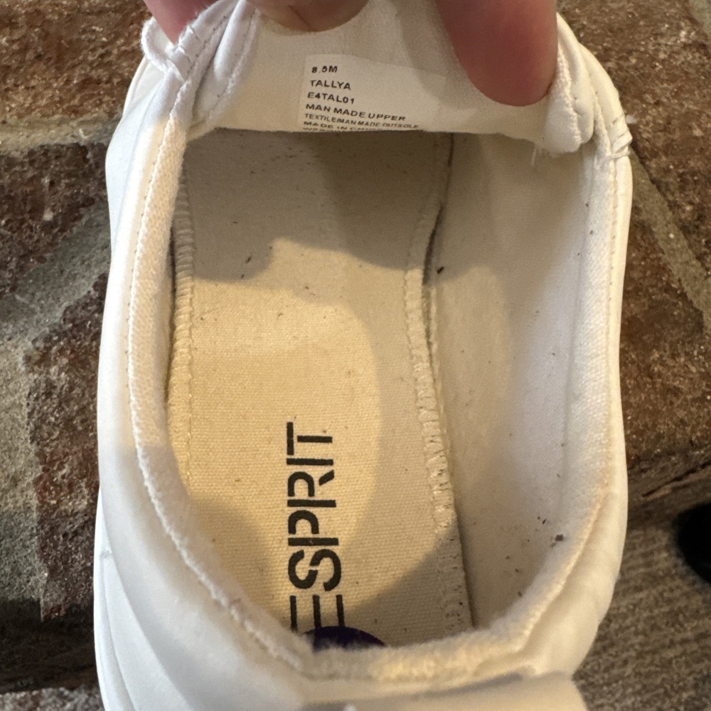 Esprit Tallya White Faux Leather Sneakers Womens Sz 8.5 Lace Up Casual #166 - Picture 9 of 16